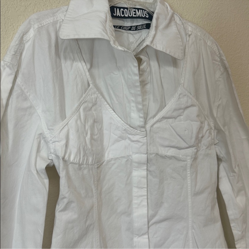 Jacquemus LE COUP DE SOLEIL Women’s White Blouse Open Back Sz S Coquette EUC